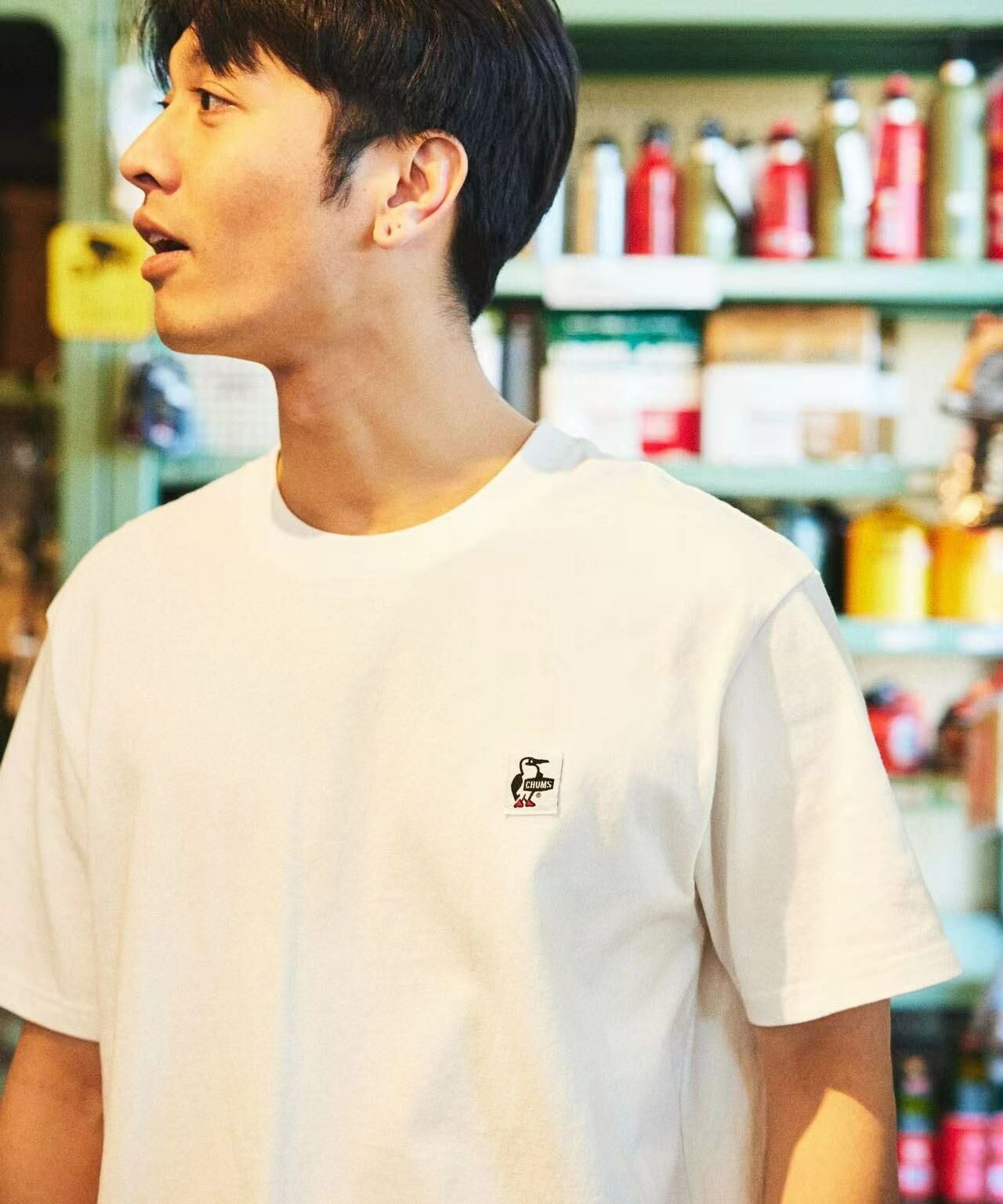 CHUMS arch logo back print crew neck Tee -4 Color