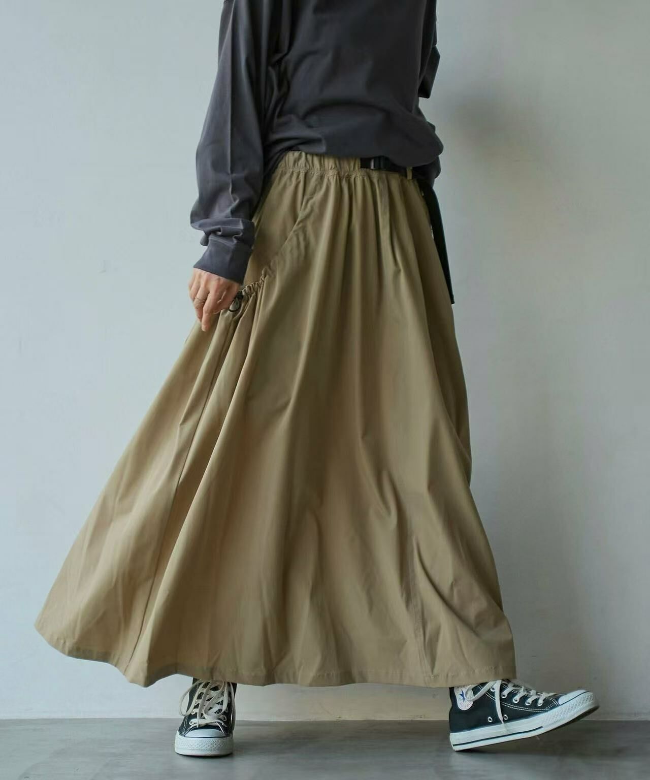 日本直送Drawstring pocket gathered skirt