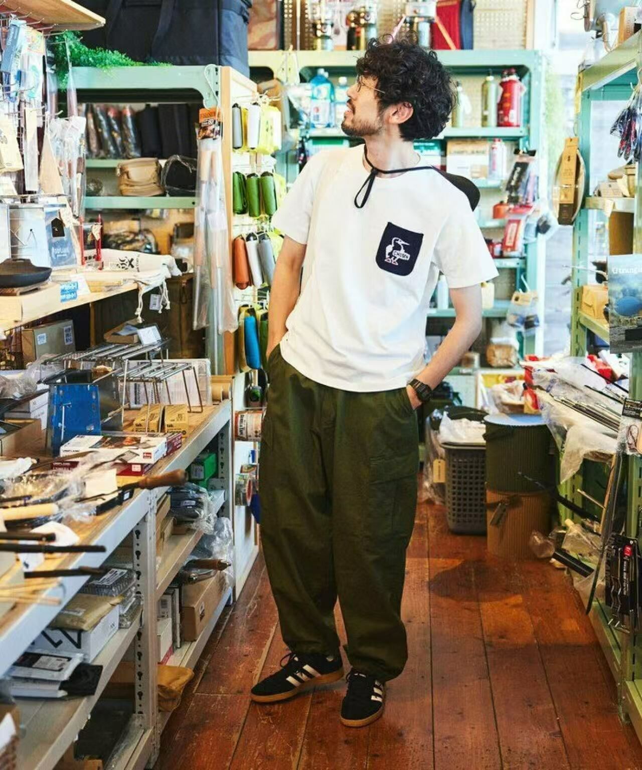 CHUMS 別注 Booby Bird Knit Pocket T-shirt