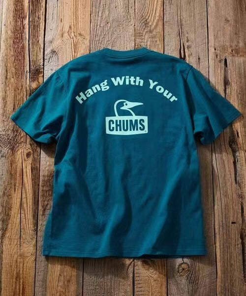 CHUMS arch logo back print crew neck Tee -4 Color