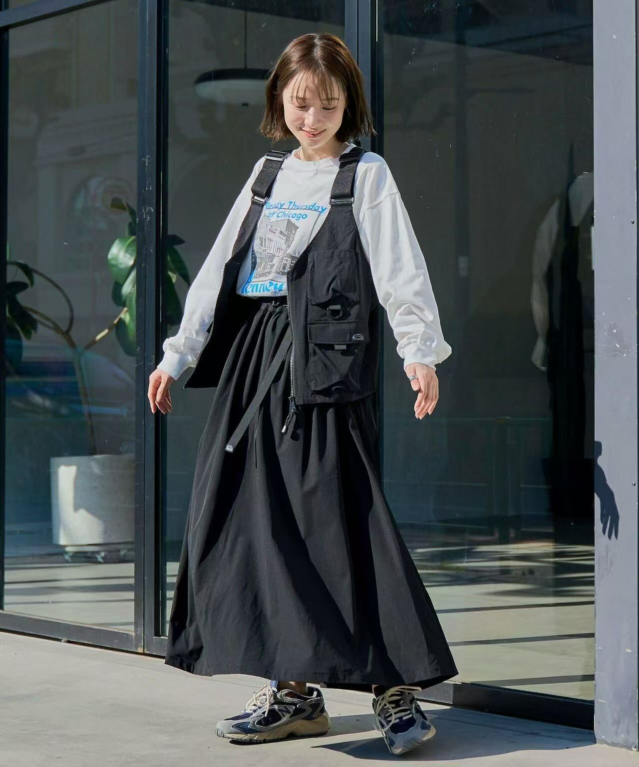 日本直送Drawstring pocket gathered skirt