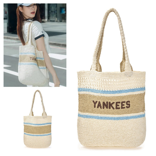 韓國直送MLB Raffia Summer Tote Bag Los Angeles Dodgers