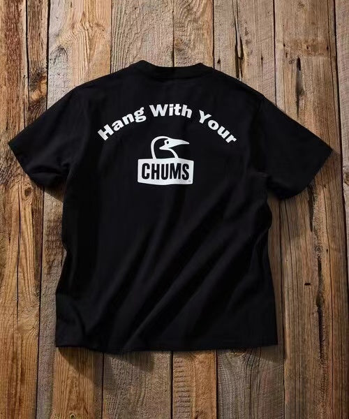 CHUMS  arch logo back print crew neck  Tee -4 Color