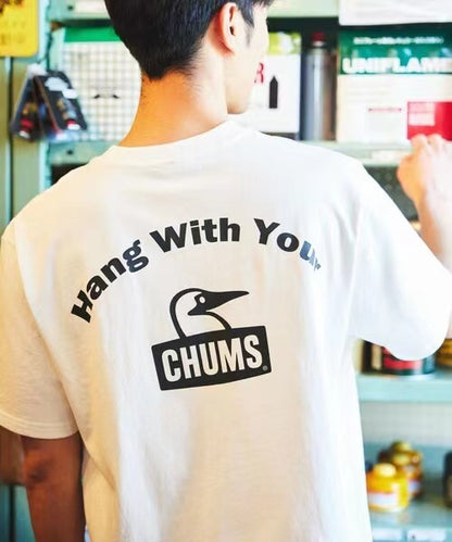 CHUMS  arch logo back print crew neck  Tee -4 Color