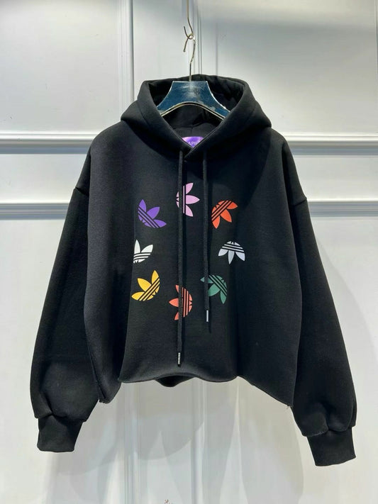 韓國直送 Colorful Three Leaves Hoodie - 2 Color