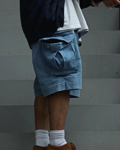 TNF PURPLE LABEL Webbing Belt Denim Cargo Shorts NT4308N