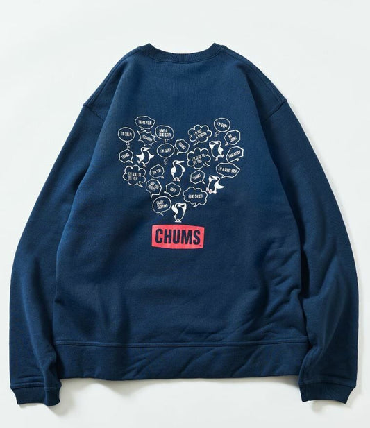 CHUMS Random Booby Bird Back Print Crew Neck Sweatshirt