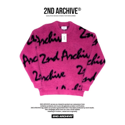 【一口價$410/件】🇰🇷韓國直送🇰🇷 2ND ARCHIVE Lettering Angora Unisex Overfit Knit Sweater