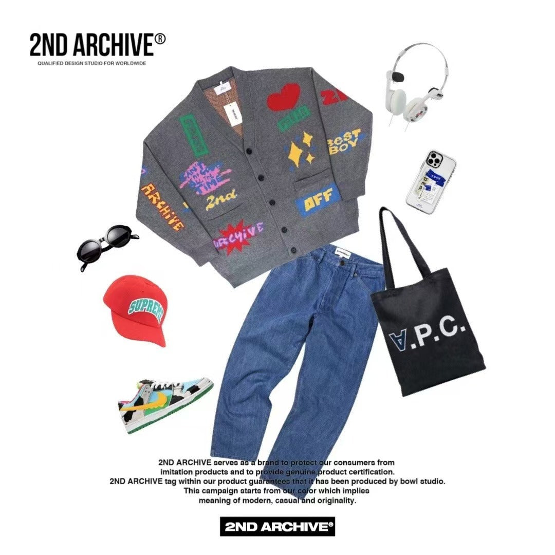 韓國直送🇰🇷 2ND ARCHIVE New York Lettering Cardigan