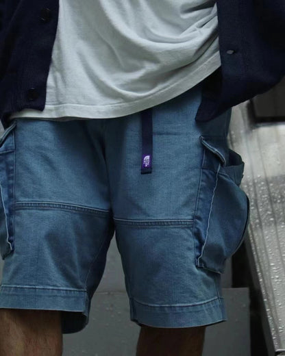 TNF PURPLE LABEL Webbing Belt Denim Cargo Shorts NT4308N
