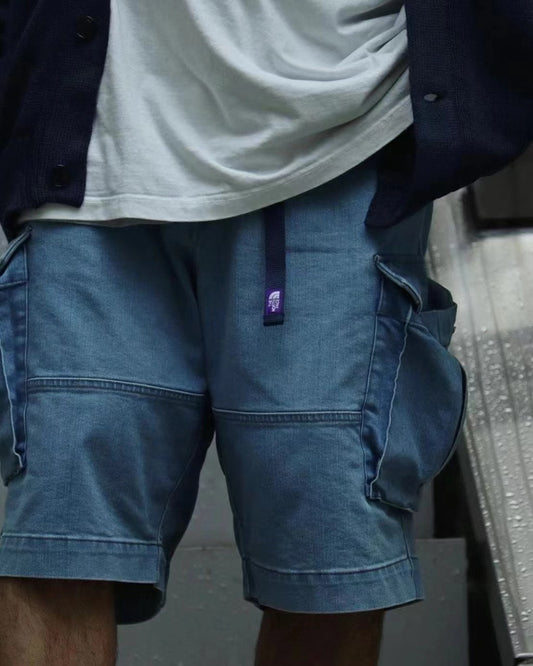 TNF PURPLE LABEL Webbing Belt Denim Cargo Shorts NT4308N