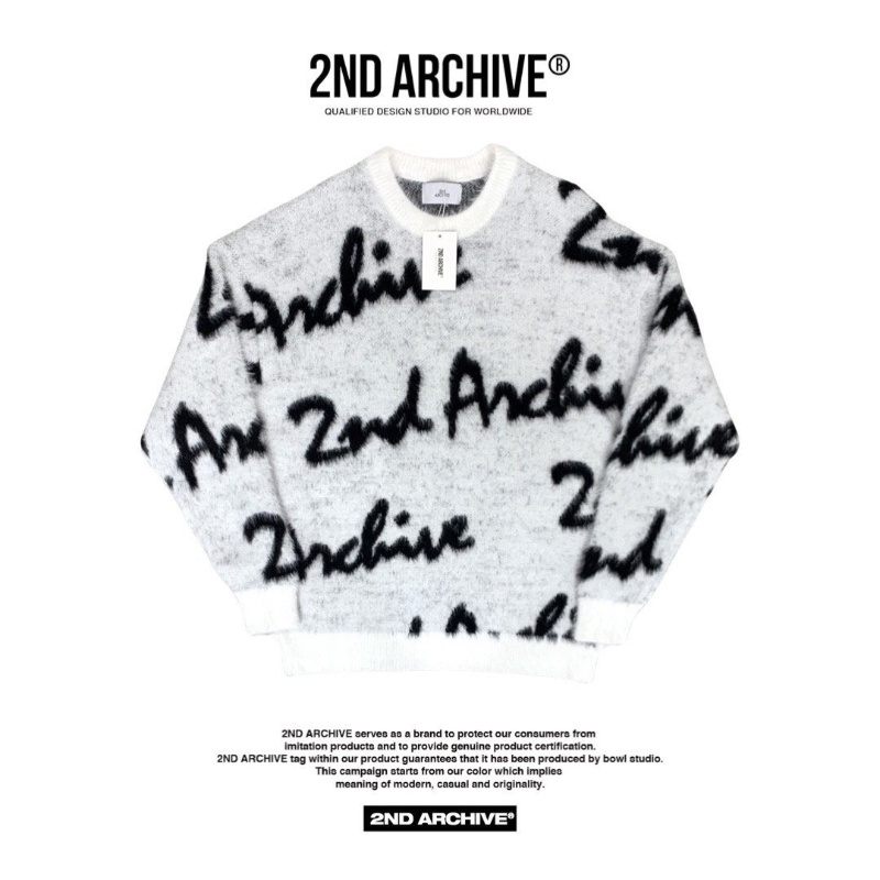 【一口價$410/件】🇰🇷韓國直送🇰🇷 2ND ARCHIVE Lettering Angora Unisex Overfit Knit Sweater