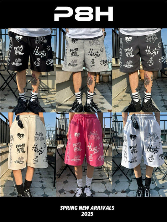 韓國直送 PLUS 82 HIYA Firework Graffiti Shorts