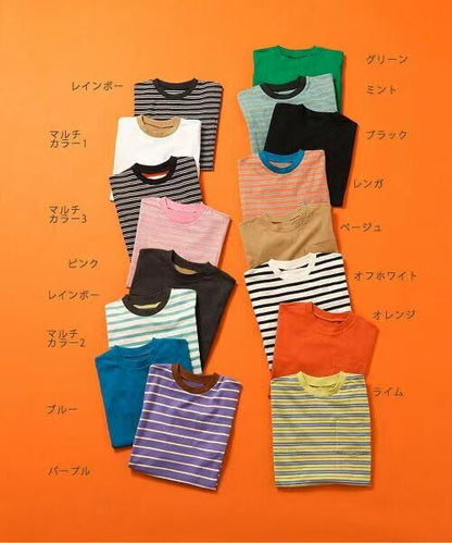 日本直送WEB Exclusive Plain Border Kids T-Shirt